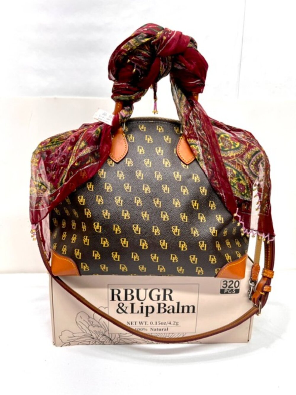 Dooney Bourke Dark Brown T’Moro DB Blakely Gretta Satchel Large Bag +Scarf(1) - Picture 7 of 16